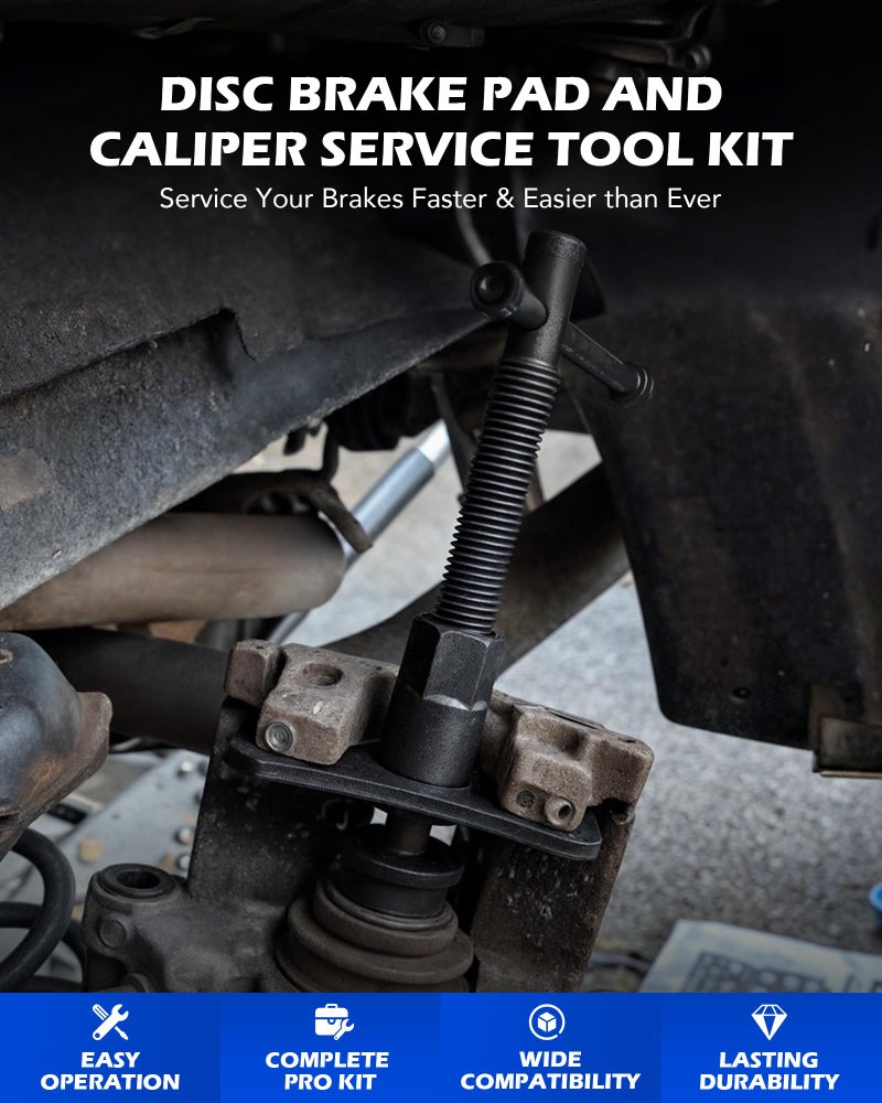 Orion Motor Tech Brake Caliper Wind Back Tool Kit  24pc Brake Caliper Compression Tool Set with Thrust Bolt Assemblies Retaining Plates Caliper Hangers 18 Disc Adapters  Brake Caliper Tool  Blue Case - Image 2